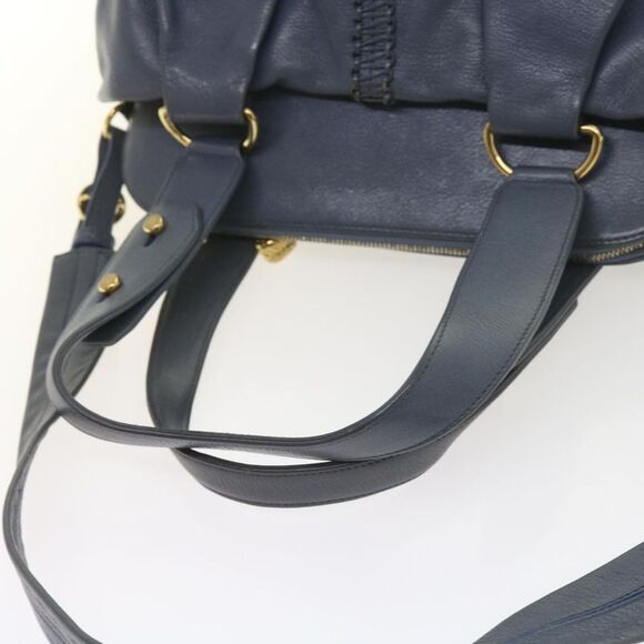 Bulgari Blue Leather Handbag (Pre-Owned) - Picture 10 of 16